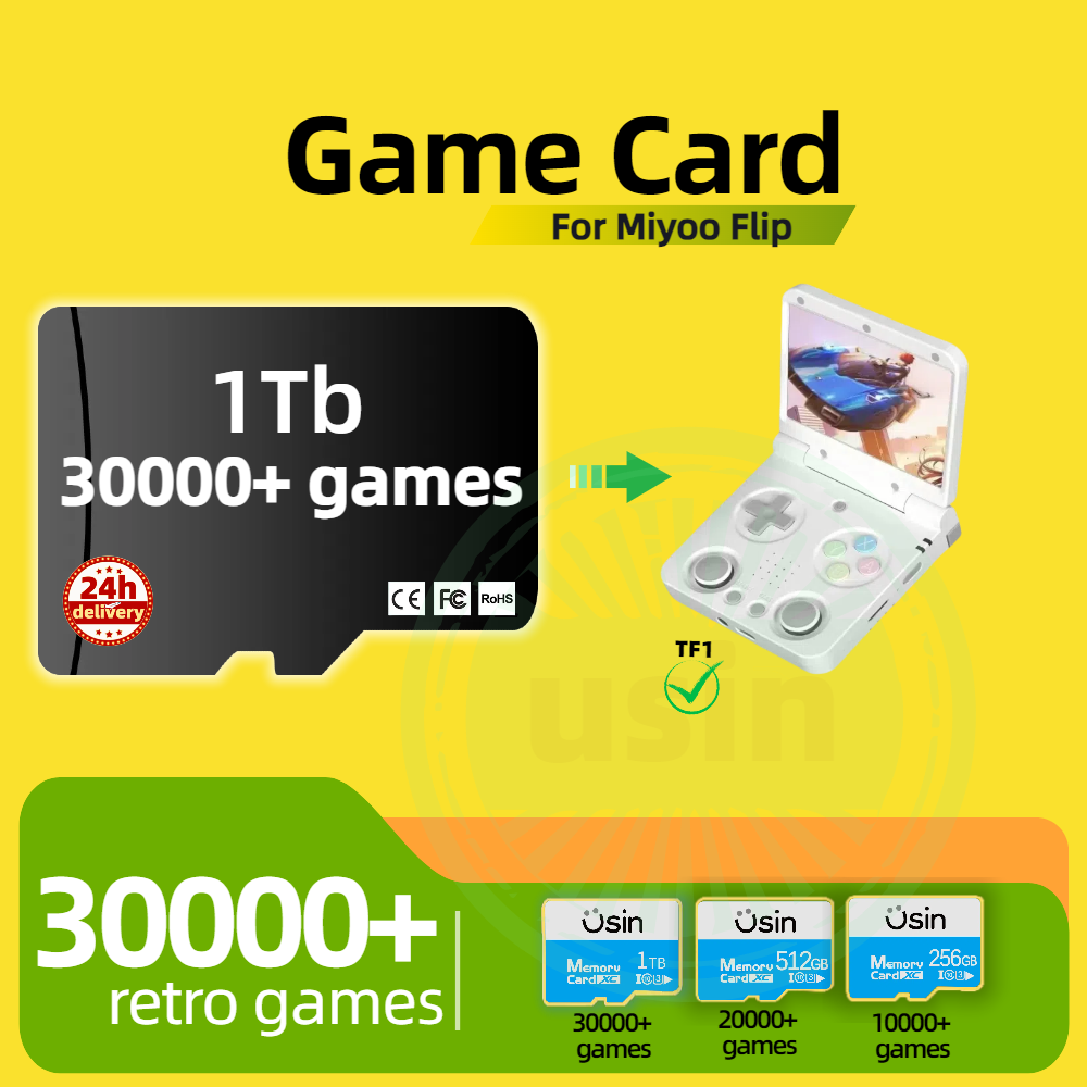 Retro Gaming Handheld Console - Game Card For Miyoo Flip 30000+